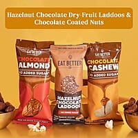 EAT BETTER CO Yaadon Ka Dabba 10-Item Rakhi Gift Hamper Evil Eye Rakhi, Chocolate Coated Almonds, Hazelnut Dry-Fruit Laddoos, Uno & More |for Brother Rakhi Gift Combo Set