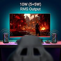 Zebronics Igloo 2 – 2.0 USB Speakers, 10W, RGB Lighting, Compact & Powerful Sound for PC & Laptop