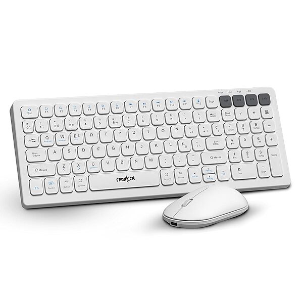 Frontech FT-1602A Wireless Keyboard & Mouse Combo (2.4GHz & Bluetooth, 100-Key Slim, Rechargeable, 1000 DPI, 1 Year Warranty)
