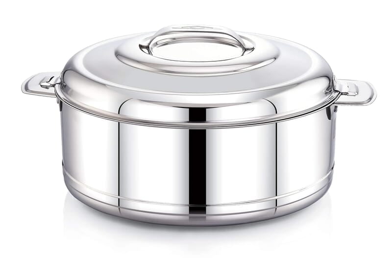 TWIN BIRDS Helio Stainless Steel Casserole for Roti | Steel Tiffin Box | Insulated Casserole 2500ml | Hotpot Roti Box with Steel Lid | Stainless Steel Serving Dish