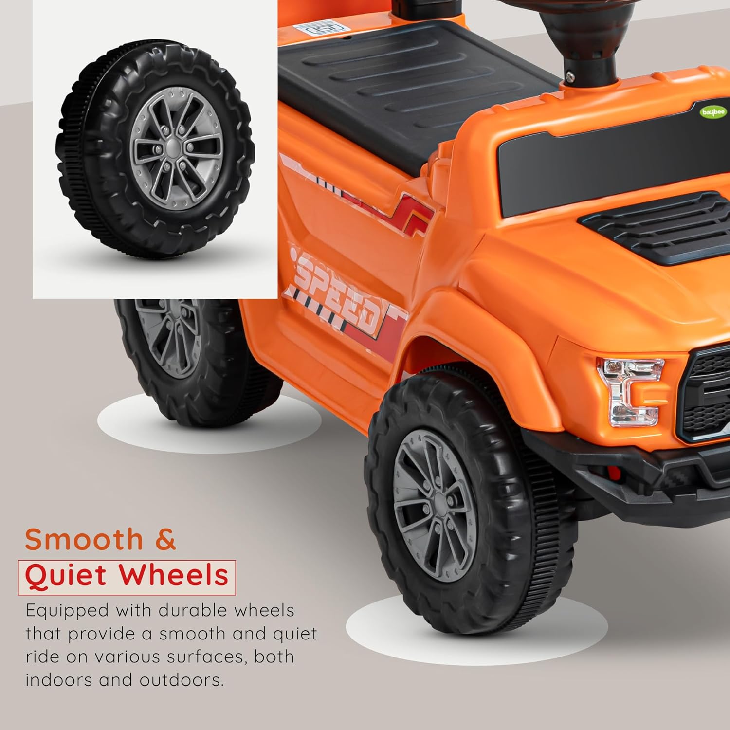 Baybee Push Ride on Baby Jeep for Kids Toys with LED Light & Storage Bin-Orange Baybee Push Ride on Baby Jeep for Kids Toys with LED Light & Storage Bin-Orange