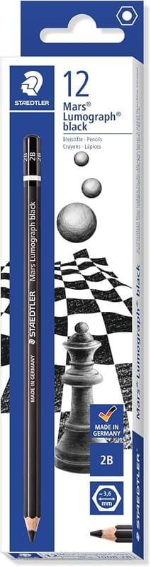 STAEDTLER 100B LUMOGRAPH BLACK PENCILS - 2B STAEDTLER 100B LUMOGRAPH BLACK PENCILS - 2B