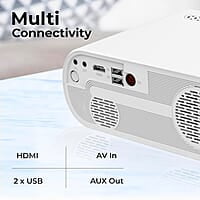 ZEBRONICS LP1000 LED Projector with 3300 Lumens Max, 150-inch Screen Size, HDMI in, AV in, AUX Out, USB x 2, FHD 1080p, 50,000h Lifelong LED lamp