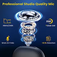 Portronics Vlogmate One is a compact AI lapel mic designed for content creators. It comes with a protective case, ensuring portability and convenience for high-quality audio recording on the go.