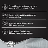 ‎Preethi Metallica Collection Triply Stainless Steel Kadai with Glass Lid, 28 cm, Gas & Induction