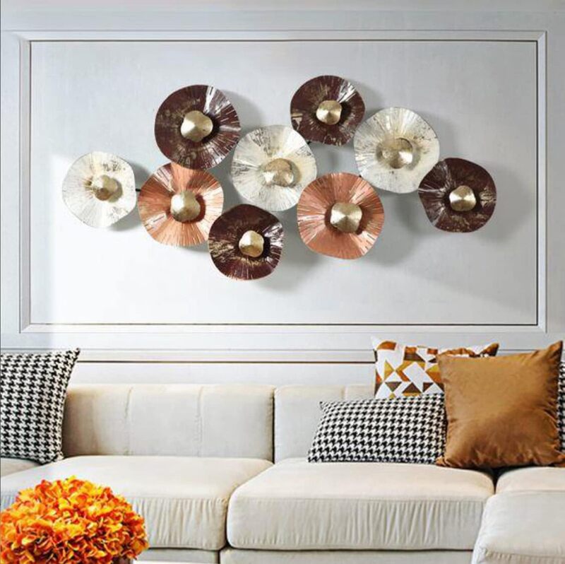 DAD Modern Metal Wall Art, Abstract Circles Sculpture -  Size (42.5x3x21 Inches)