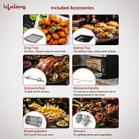 Lifelong Digital Air Fryer Toaster Oven 12L Premium 1800-Watt Oven with 7-in-1 Functions