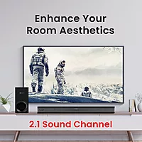 Portronics Pure Sound 105 – 200W 2.1 Soundbar with HDMI offers immersive audio experience, sleek design, and powerful bass. Perfect for movies, music, and gaming. Enhance your entertainment setup!