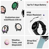 Fitshot 1.32" Round CosmicDisplay 360 * 360 High Resolution with BT Calling Smartwatch, 100+ Sports Mode with IP68, Sp02 Tracking, 100+ Watch Faces, AI Voice Assistant