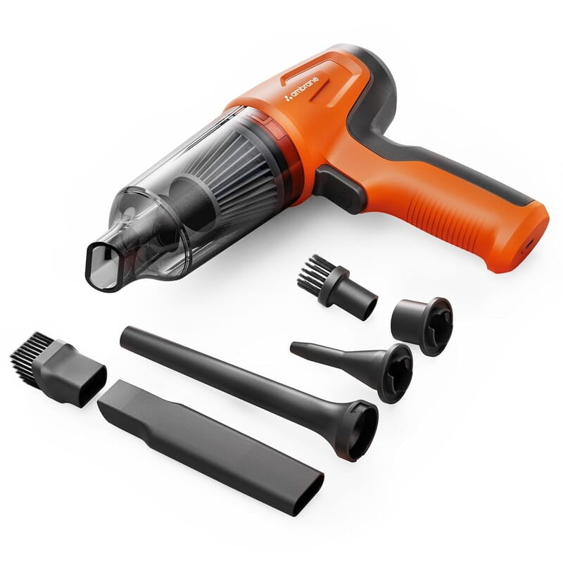 Ambrane 12kPA Powerful Suction 80W Wireless Hand Vacuum & Air Blower 2-in-1 Wireless Vacuum Cleaner