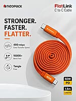 Neopack NFLOR60 FlatLink Cable C to C 60W (Orange)