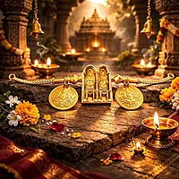 Traditional Lakshmi Dollar Pendant for Mangalsutra | Gold Plated Thirumangalyam Pendant for Women