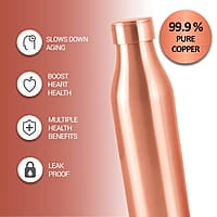MILTON Copper Charge 750 Water Bottle, 770 ml Lacquer Coating, Curved bottle