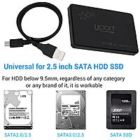 Uport USB 2.0 to 2.5-Inch SATA External Hard Drive Enclosure Case for 2.5" SATA HDD & SSD (Black)