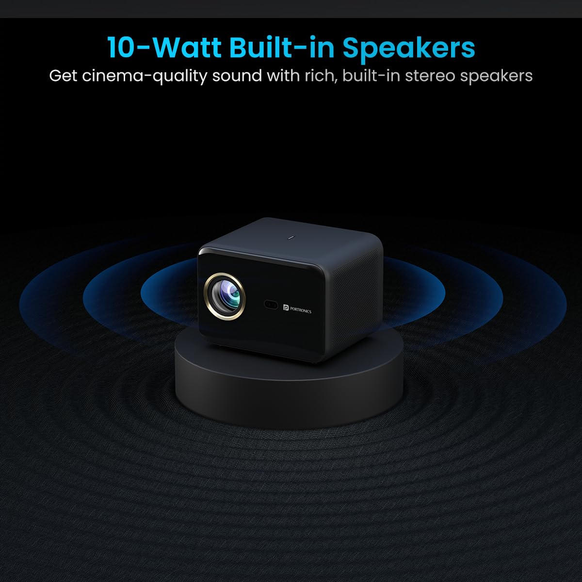 Portronics Beem 460 Smart LED Projector – 1080p Full HD | 4000 Lumens | Streaming Apps (Netflix, Prime Video, Hotstar) | Automatic Focus & Auto Keystoning | Black