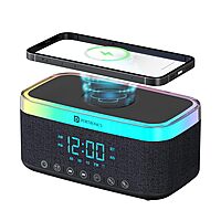 Portronics Trifusion 16W Bluetooth Speaker – 15W Wireless Charging | RGB LED Lights | Black