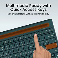 Portronics Bubble Dock 2.0 Bluetooth + Wireless Keyboard – Multimedia Keys | Green | 1 Year Warranty