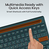 Portronics Bubble Dock 2.0 Bluetooth + Wireless Keyboard – Multimedia Keys | Green | 1 Year Warranty