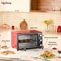 Lifelong Otg 40L - Oven Toaster Griller With Rotisserie For Kitchen- 1500W,5 Heating Modes