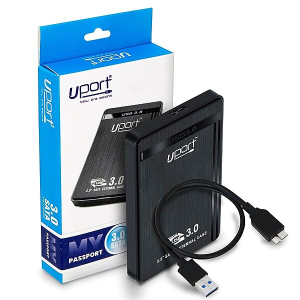 Uport USB 3.0 to 2.5-Inch SATA External Hard Drive Enclosure Case for 2.5" SATA HDD & SSD (Black)