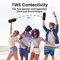 Portronics Breeze 5 25W Portable Bluetooth Speaker, 6H Playtime, Built-in Mic, RGB LEDs, TWS Mode, BT 5.3, USB, SD, AUX, FM Radio, IPX5 Water Resistant, Type C Charging (Black)