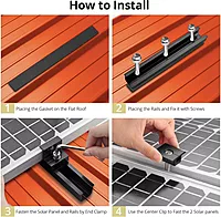 EPDM Rubber for Solar PV Mounting Short rails on Sheet Roofs (3 inch x 1 inch)