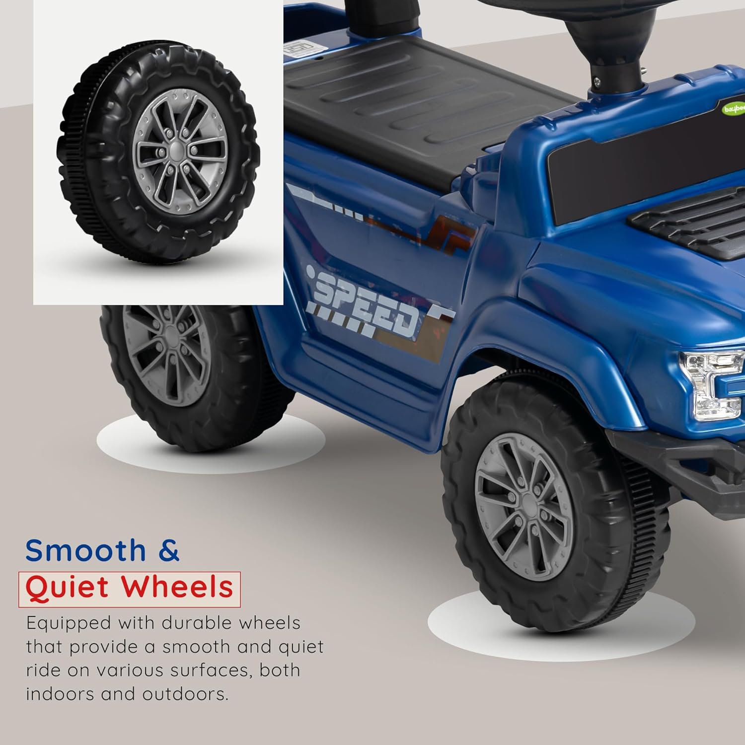 Baybee Push Ride on Baby Jeep for Kids Toys with LED Light & Storage Bin-Blue Baybee Push Ride on Baby Jeep for Kids Toys with LED Light & Storage Bin-Blue