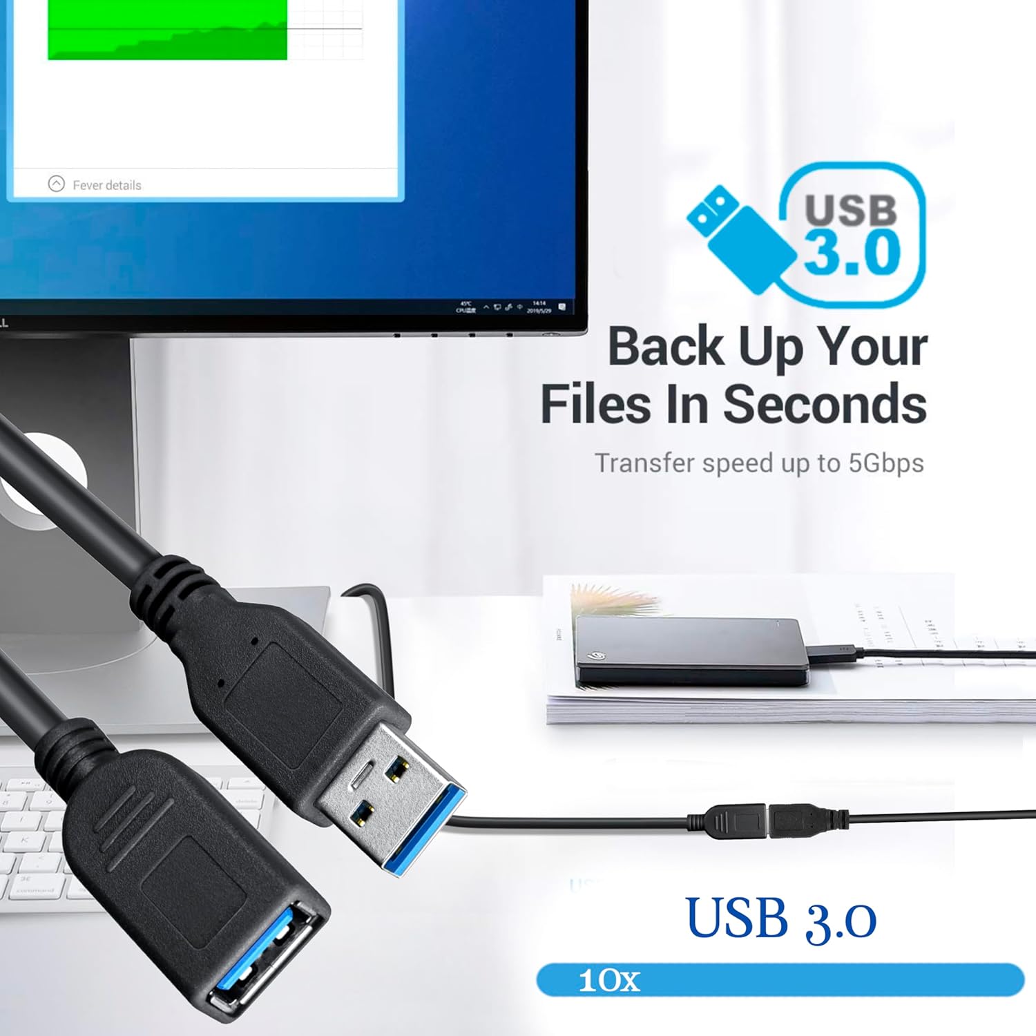 Live Tech LT-REACH USB Extension Cable – 1.5M Durable & Flexible Extension for USB Devices
