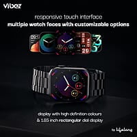 Vibez by Lifelong Hype Men Smartwatch with Bluetooth Calling Multiple Straps (VBSWM306