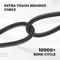 Ambrane Unbreakable 3 in 1 USB Fast Charging Cable with Type C, Lightning, Micro USB Port with 2.1 A