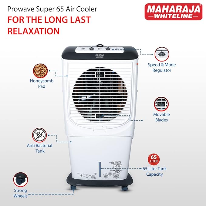 Maharaja White line Prowave Super 65 Desert Air Cooler, 65 Liter
