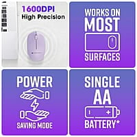 ZEBRONICS Cheetah Wireless Mouse with 1600 DPI, High Accuracy, Precise Usage, 3 Buttons, Ergonomic and Comfortable Design