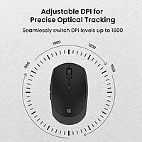 Portronics Toad III Wireless Mouse – Dual Mode BT & 2.4GHz | Rechargeable | Black | 1 Year Warranty