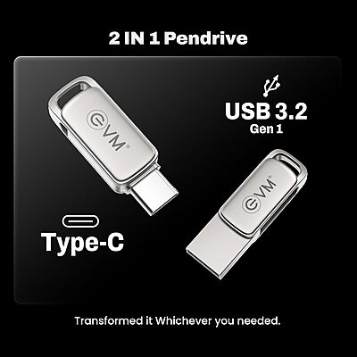 EVM Elite Nano Plus 128GB Type-C OTG Pen Drive – USB 3.2 | 120MB/s