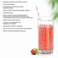 Treo by Milton D Ziner Torrent Glass Set of 6, 316 ml, Rainbow Sprinkles