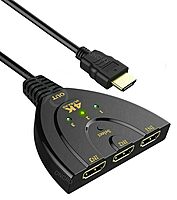 uPort HDMI Switch 3 In 1 Out – Supports 4K Resolution | Switch Between 3 HDMI Sources | Perfect for Gaming, Streaming & Home Theater