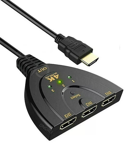 uPort HDMI Switch 3 In 1 Out – Supports 4K Resolution | Switch Between 3 HDMI Sources | Perfect for Gaming, Streaming & Home Theater