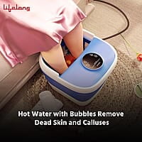 Lifelong Electric Foldable Foot Spa Massager with 8 Manual Massage Rollers, Digital Panel & Water Heating Technology