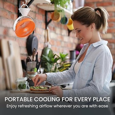 Portronics Aero Breeze Portable table Fan 178mm, USB Rechargeable Fan, 3 Speed Airflow, Battery Powered Silent Operation, 4 Hours Back Up, 360° Rotatable USB Fan, BLDC Fan for Kitchen,Office,Home Portronics Aero Breeze Portable table Fan 178mm, USB Rechargeable Fan, 3 Speed Airflow, Battery Powered Silent Operation, 4 Hours Back Up, 360° Rotatable USB Fan, BLDC Fan for Kitchen,Office,Home
