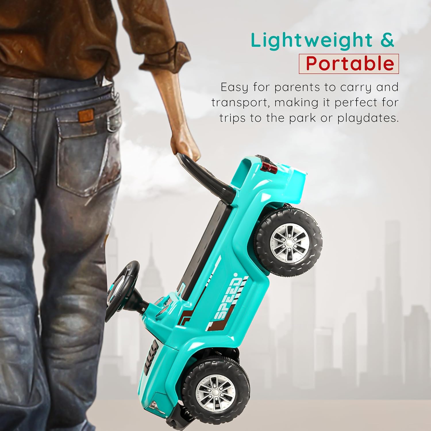 Baybee Push Ride on Baby Jeep for Kids Toys with LED Light & Storage Bin-Green Baybee Push Ride on Baby Jeep for Kids Toys with LED Light & Storage Bin-Green