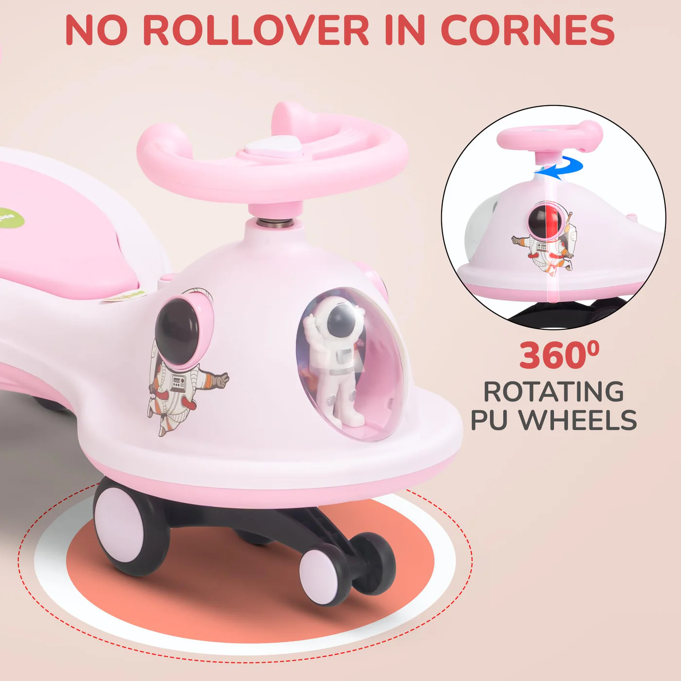 Baybee Astro Baby Swing Car for Kids-Dark Pink Baybee Astro Baby Swing Car for Kids-Dark Pink