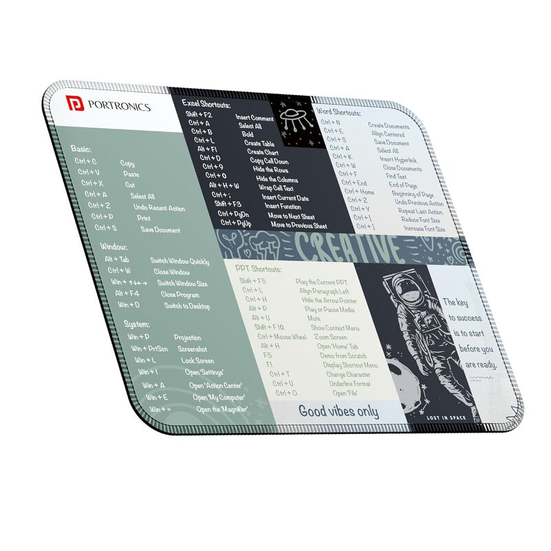 Portronics Comfipad 3 Mouse Pad – Grey, Smooth & Precise