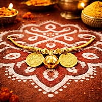 Traditional Gold Plated Lakshmi Mangalsutra Dollar Pendant | Thirumangalyam Pendant with Lakshmi Coins for Women