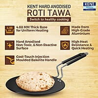 KENT Hard Anodised Roti Tawa 25 CM 4.88 mm Thick Base