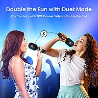 Portronics Dash 2 – Bluetooth Karaoke Mic with Speaker | Wireless Singing, High-Quality Sound & Portable Fun for Parties