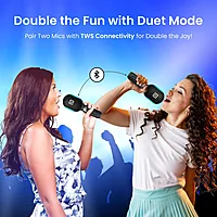 Portronics Dash 2 – Bluetooth Karaoke Mic with Speaker | Wireless Singing, High-Quality Sound & Portable Fun for Parties