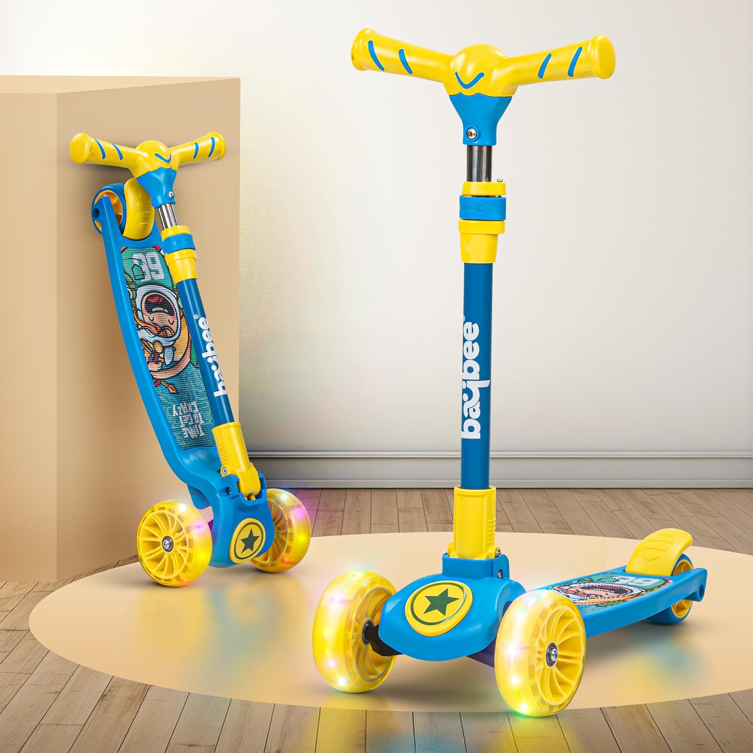 Baybee Kitty Kick Scooter for Kids, Foldable Kids Scooter- Blue Baybee Kitty Kick Scooter for Kids, Foldable Kids Scooter- Blue