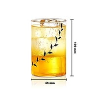 Borosil Vision Black Krip 295 ml Set of 6 pcs Transparent Drinking Glass |Borosilicate Glass Tumblers for Water, Cold Drinks, Juice| Flame Proof, Microwave & Dishwasher Safe | for Daily use & Gifting