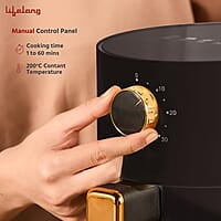 Lifelong 2.5L Air Fryer For Home-800W Small Airfryer Machine To Fry,Bake&Roast With Timer Control-Oil Free Fryer Machine-Electric Air-Fryer With 360°  Black