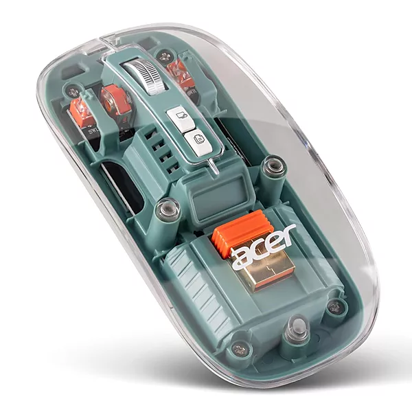 Acer Clearview Transparent Wireless Mouse | Triple Mode, Silent Click, 1600 DPI, USB-C Rechargeable